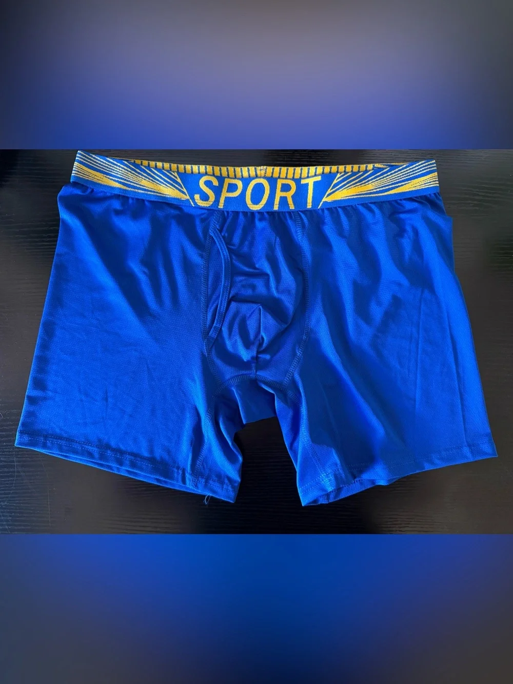 Sport Elastic Waist Blue Athletic Boxer Briefs